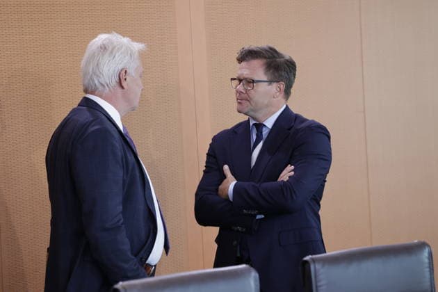 Alois Rainer, Federal Minister of Food, Agriculture, and Regional Affairs; Carsten Schneider, Federal Minister of the Environment, Climate Action, Nature Conservation, and Nuclear Safety; Germany; Berlin; Federal Chancellery; At its 55th meeting on August 12, 2026, the Federal Cabinet will address, among other things, the draft bill to introduce an early retirement pension