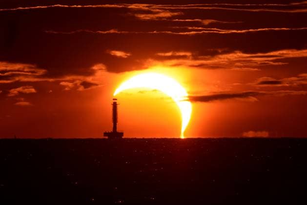Russia Partial Solar Eclipse 9221177 12.08.2026 A partial solar eclipse is seen over the Gulf of Finland, in St. Petersburg, Russia. Alexei Danichev Sputnik St. Petersburg Russia  Copyright: xAlexeixDanichevx