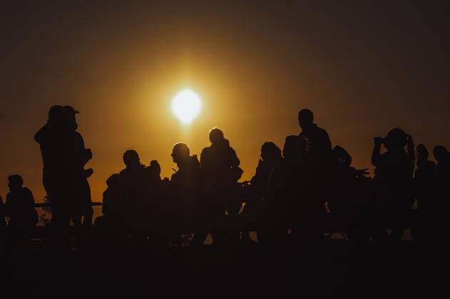 Solar eclipse viewed from Slovakia KOJSOV, SLOVAKIA - AUGUST 12: People gather to view the total eclipse of the Sun on August 12, 2026 near Kojsov, Slovakia. Millions of people have flocked to areas where the eclipse was visible. During the event, the moon passed in between the Sun and the Earth, appearing to partially block the sun. Robert Nemeti Anadolu Kojsov Slovakia. Editorial use only. Please get in touch for any other usage.  Copyright: x2026xAnadoluxRobertxNemetix