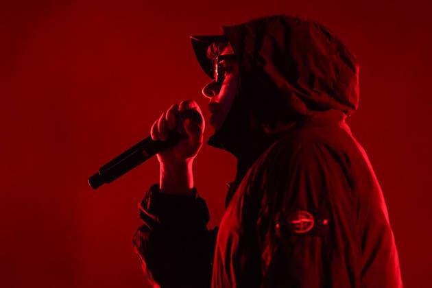 August 13, 2026, Paredes De Coura, Portugal: MÃ›glaÃa Bap of the Irish hip?hop trio, Kneecap seen performing on the Vodafone Stage during Vodafone Paredes de Coura. Paredes De Coura Portugal - ZUMAs197 20260813_aaa_s197_011 Copyright: xDiogoxBaptistax