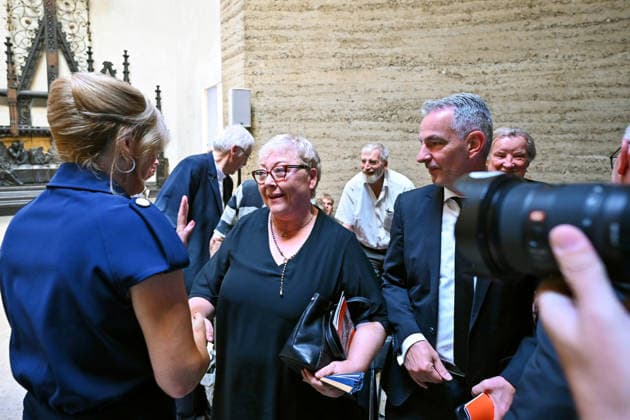 On the 65th anniversary of the construction of the Berlin Wall, the victims of German division were commemorated at a central memorial ceremony on Bernauer Strasse in Berlin-Mitte. Photo taken on August 13, 2026, Pictured: Bundestag President Juli Copyright: epd-bildx xChristianxDitsch 5