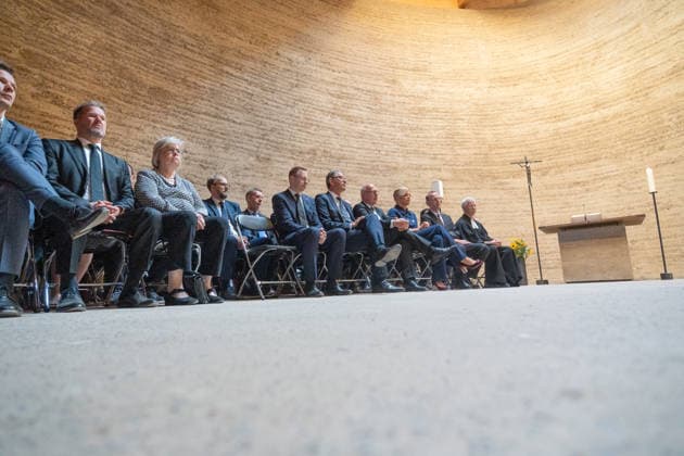 Julia Klöckner, President of the German Bundestag, delivers a commemorative speech in the presence of, among others, Wolfram Weimer, Kai Wegner, Axel, and Thomas Jeutner. 65th anniversary of the construction of the Berlin Wall. Commemoration ceremony on August 13, 2026, at the Chapel of Reconciliation, Berlin Wall Memorial, Berlin, Germany. Berlin Wall Memorial, Ka