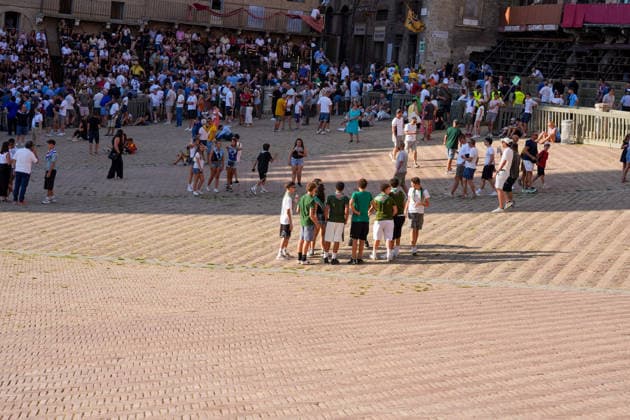 August 13, 2026, Siena, Toscana, ITALIA: Siena, Piazza del Campo Ã¢â‚¬ August 13, 2026. The *Tratta* took place this morning; it is one of the key moments of the Palio, during which the selected horses are assigned by lot to the ten *Contrade* participating in the race on August 16. Siena ITALIA  - ZUMAs236 20260813_aap_s236_012 Copyright: xFabioxSassox