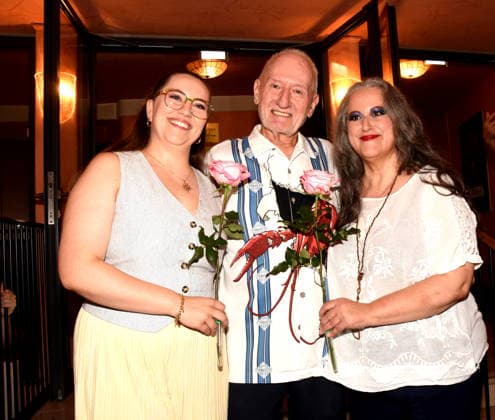 Cast: Hermia Magdalena Echter (actress), Sepp Schauer (actor), Lipa Majstrovic (actress); Munich, August 13, 2029; Bayerischer Hof; Comedy Premiere; *A Totally Crazy Midsummer Night s Dream*; Photo: Munich