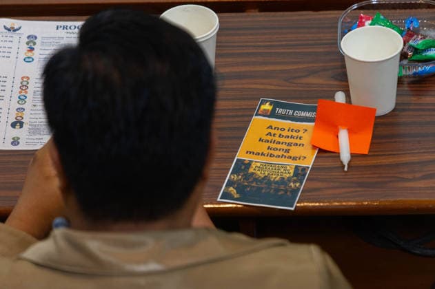August 14, 2026, Manila, Metro Manila, Philippines: The Philippine Truth Commission, composed of human rights workers and clergy people, hosts its first public truth-telling session, this morning of August 14 in the Pope Pius XII Center in Manila. The commission discussed the case of Raymart Siapo, a 19 year victim of the former Duterte AdministrationÃ¢â‚¬â ¢s Ã¢â‚¬ËœWar on Drugs. According to Luzviminda Siapo, the mother of Raymart who spoke before the commission, his son was abducted and killed by 14 unidentified individuals. Manila Philippines  - ZUMAp220 20260814_zip_p220_002 Copyright: xCharlesxPerezx