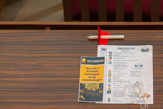 August 14, 2026, Manila, Metro Manila, Philippines: The Philippine Truth Commission, composed of human rights workers and clergy people, hosts its first public truth-telling session, this morning of August 14 in the Pope Pius XII Center in Manila. The commission discussed the case of Raymart Siapo, a 19 year victim of the former Duterte AdministrationÃ¢â‚¬â ¢s Ã¢â‚¬ËœWar on Drugs. According to Luzviminda Siapo, the mother of Raymart who spoke before the commission, his son was abducted and killed by 14 unidentified individuals. Manila Philippines - ZUMAp220 20260814_zip_p220_004 Copyright: xCharlesxPerezx