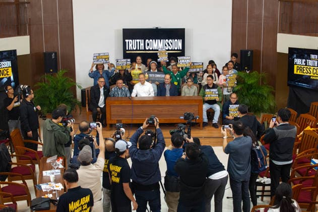 August 14, 2026, Manila, Metro Manila, Philippines: The Philippine Truth Commission, composed of human rights workers and clergy people, hosts its first public truth-telling session, this morning of August 14 in the Pope Pius XII Center in Manila. The commission discussed the case of Raymart Siapo, a 19 year victim of the former Duterte Administrationâ€⠢s ‘War on Drugs. According to Luzviminda Siapo, the mother of Raymart who spoke before the commission, his son was abducted and killed by 14 unidentified individuals. Manila Philippines - ZUMAp220 20260814_zip_p220_015 Copyright: xCharlesxPerezx