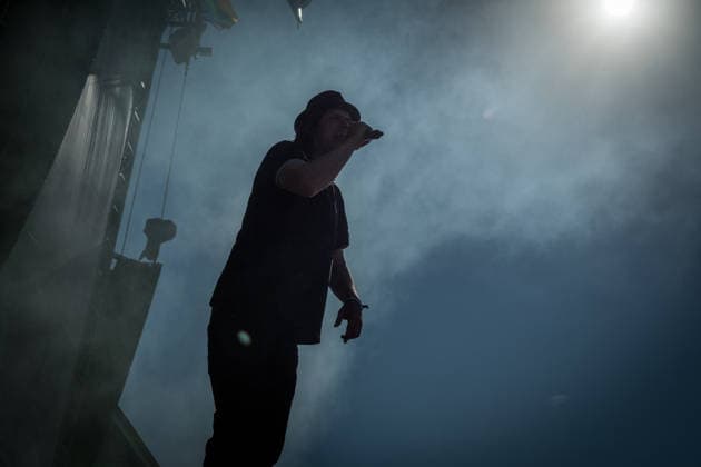 The German punk rock band Sondaschule on the Main Stage at Highfield 2026: Vocals: Costa Cannabis; Tim Kleinrensing: Guitar, Vocals: Chemokeule, Mirko Klautmann; Bass: Matthias Richter (since 2013); Trombone: Chris Altmann (since 2006); Guitar: Phillip FaF Pfaff (since 2022); Highfield 2026, Day 1: Sondaschule