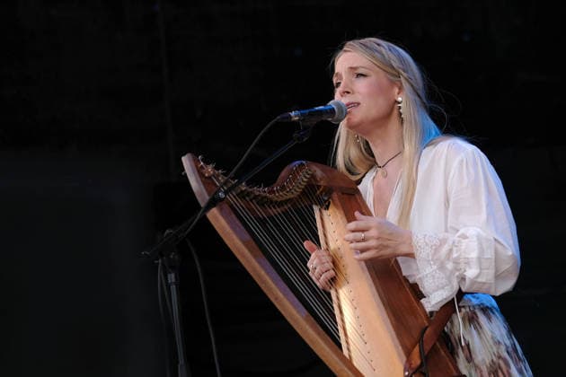 August 14, 2026, Williamscot, Oxfordshire, United Kingdom: Harpist and vocalist Hattie Webb, with Marshall Gilmour Webbs, performing live on stage at Fairport s Cropredy Convention. Williamscot United Kingdom - ZUMAs197 20260814_aaa_s197_092 Copyright: xDawnxFletcher-Parkx