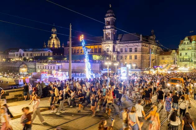 Dresden City Festival The Dresden City Festival attracts tens of thousands of visitors every year Augustus Bridge Dresden Saxony Germany