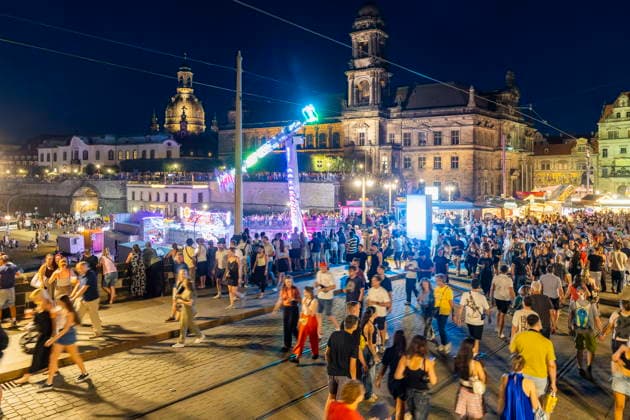 Dresden City Festival The Dresden City Festival attracts tens of thousands of visitors every year Augustus Bridge Dresden Saxony Germany