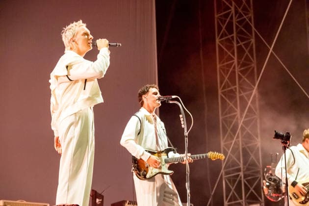 The Chemnitz rock band Kraftklub—Felix Brummer, Karl Schumann, Till Brummer, Steffen Israel, and Max Marschk—at the Highfield Festival on Lake Störmthal near Leipzig at the Highfield Festival on Lake Störmthal near Leipzig Highfield 2026 Day 2 Kraftklub