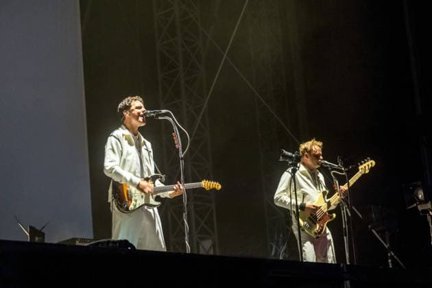 The Chemnitz rock band Kraftklub—Felix Brummer, Karl Schumann, Till Brummer, Steffen Israel, and Max Marschk—at the Highfield Festival on Lake Störmthal near Leipzig at the Highfield Festival on Lake Störmthal near Leipzig Highfield 2026 Day 2 Kraftklub