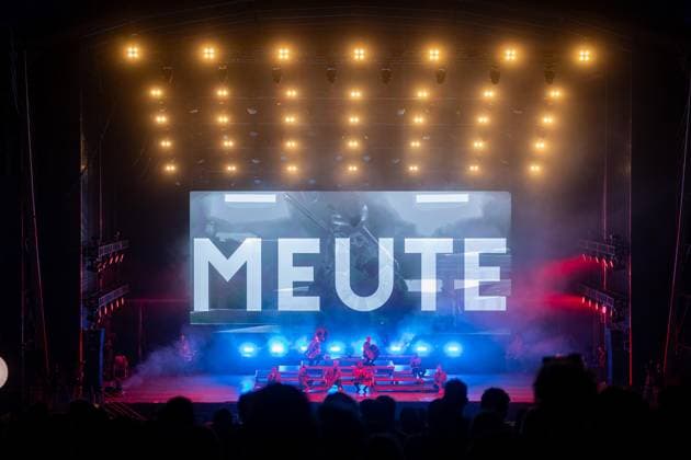 August 15, 2026, Paredes De Coura, Braga, Portugal: MEUTE, the German techno?marching band, perform on the main stage during the final day of Vodafone Paredes de Coura. Paredes De Coura Portugal - ZUMAs197 20260815_aaa_s197_329 Copyright: xDiogoxBaptistax