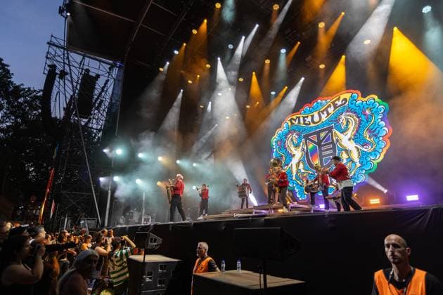 August 15, 2026, Paredes De Coura, Braga, Portugal: MEUTE, the German techno?marching band, perform on the main stage during the final day of Vodafone Paredes de Coura. Paredes De Coura Portugal - ZUMAs197 20260815_aaa_s197_315 Copyright: xDiogoxBaptistax