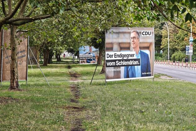 Berlin, Germany, August 16, 2026 Election poster featuring Stefan Evers of the CDU and the slogan The Final Boss of Sloppiness Copyright: xdtsxNachrichtenagenturx dts_130300