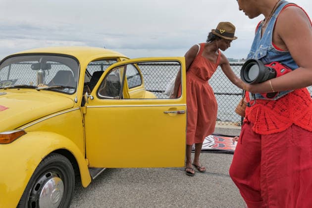August 16, 2026, New York, New York, USA: Cars and Cameras at VW Gridlock on Governors Island. The vintage Volkswagen show returned to .the island across from the Lower Manhattan skyline. The collection of about 75 vintage epic.Volkswagens from across the years with models the Beetle, Bus, Karmann Ghia and Thing .were parked along the waterside at Picnic Point for visitors to enjoy, admire and photograph. New York USA  - ZUMAh156 20260816_znp_h156_015 Copyright: xMiloxHessx