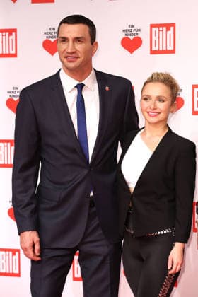 Wladimir Klitschko and Hayden Panettiere at the Ein Herz für Kinder gala on December 5, 2015, in Berlin. Hayden Panettiere died at the age of 36.