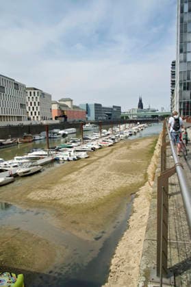 The Rhine in Cologne is at an all-time low. Overnight into Sunday, the water level dropped to just 45 centimeters, well below the previous record low. This is becoming an increasing problem for shipping. Cologne, August 16, 2026 Foto:xC.xAdolph xFuturexImagex niedrigwasser_6856