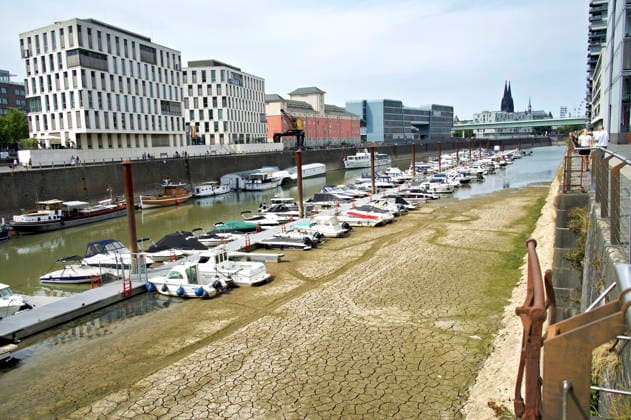 The Rhine in Cologne is at an all-time low. Overnight into Sunday, the water level dropped to just 45 centimeters, well below the previous record low. This is becoming an increasing problem for shipping. Cologne, August 16, 2026 Foto:xC.xAdolph xFuturexImagex niedrigwasser_6857