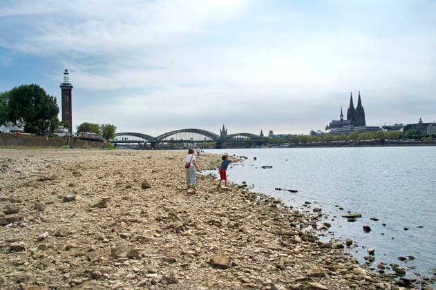 The Rhine in Cologne is at an all-time low. Overnight into Sunday, the water level dropped to just 45 centimeters, well below the previous record low. This is becoming an increasing problem for shipping. Cologne, August 16, 2026 Foto:xC.xAdolph xFuturexImagex niedrigwasser_6872