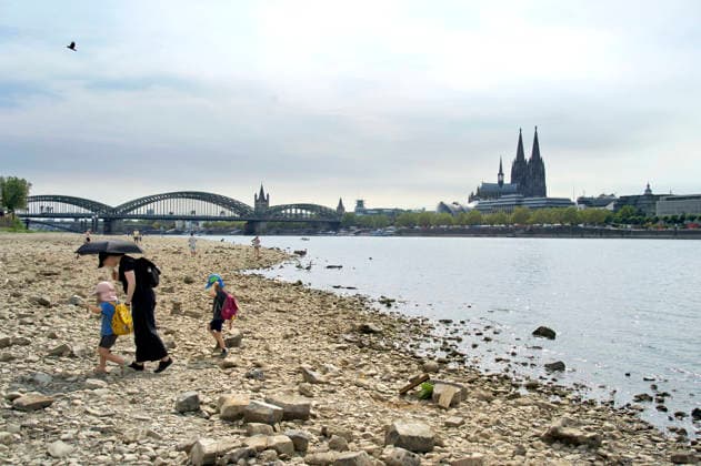 The Rhine in Cologne is at an all-time low. Overnight into Sunday, the water level dropped to just 45 centimeters, well below the previous record low. This is becoming an increasing problem for shipping. Cologne, August 16, 2026 Foto:xC.xAdolph xFuturexImagex niedrigwasser_6873