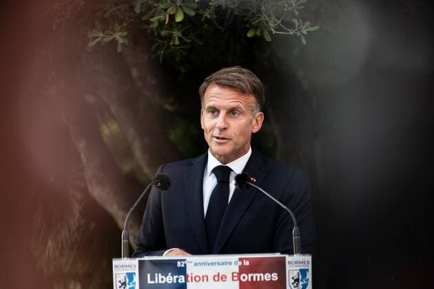 Liberation Ceremony in Bormes-les-Mimosas PHOTOPQR NICE MATIN Camille Dodet Bormes-les-Mimosas Bormes-les-Mimosas August 18, 2026 Photo PQR Camille Dodet Var Matin August 17, 2026 Bormes-les-Mimosas Final Liberation Ceremony in Bormes-les-Mimosas for President of the Republic Emmanuel Macron Photo: PQR, Camille Dodet, Var Matin, August 17, 2026, Bormes-les-Mimosas Final Liberation Ceremony in Bormes-les-Mimosas for President of the Republic Emmanuel Macron French President Emmanuel Macron during a ceremony commemorating the 82nd anniversary of the Allied Operation Dragoon landings in Provence and the liberation of the village of Bormes-les-Mimosas during World War II, in Bormes-les-Mimosas, southeastern France, on August 17, 2026, Bormes-l Copyright: xPHOTOPQR NICExMATIN MAXPPPxCamillexDodetx 20260817NIM4286 20260817NIM4286