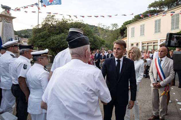 Liberation Ceremony in Bormes-les-Mimosas PHOTOPQR NICE MATIN CAMILLE DODET Bormes-les-Mimosas Bormes-les-Mimosas August 17, 2026 Photo PQR Camille Dodet Var Matin August 17, 2026 Bormes-les Mimosas Last Liberation Ceremony in Bormes-les-Mimosas for President of the Republic Emmanuel Macron Photo: PQR, Camille Dodet, Var Matin August 17, 2026, Bormes-les-Mimosas Last Liberation Ceremony in Bormes-les-Mimosas for the President of the Republic Emmanuel Macron French President Emmanuel Macron during a ceremony commemorating the 82nd anniversary of the Allied Operation Dragoon landings in Provence and the liberation of the village of Bormes-les-Mimosas during World War II, in Bormes-les-Mimosas, southeastern France, on August 17, 2026, Bormes- Copyright: xPHOTOPQR NICExMATIN MAXPPPxCAMILLExDODETx 20260817NIM4282 20260817NIM4282