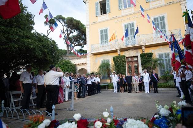 Liberation Ceremony in Bormes-les-Mimosas PHOTOPQR NICE MATIN CAMILLE DODET Bormes-les-Mimosas Bormes-les-Mimosas August 17, 2026 Photo PQR Camille Dodet Var Matin August 17, 2026 Bormes-les Mimosas Last Liberation Ceremony in Bormes-les-Mimosas for President of the Republic Emmanuel Macron Photo: PQR, Camille Dodet, Var Matin August 17, 2026, Bormes-les-Mimosas Last Liberation Ceremony in Bormes-les-Mimosas for the President of the Republic Emmanuel Macron French President Emmanuel Macron during a ceremony commemorating the 82nd anniversary of the Allied Operation Dragoon landings in Provence and the liberation of the village of Bormes-les-Mimosas during World War II, in Bormes-les-Mimosas, southeastern France, on August 17, 2026, Bormes- Copyright: xPHOTOPQR NICExMATIN MAXPPPxCAMILLExDODETx 20260817NIM4283 20260817NIM4283