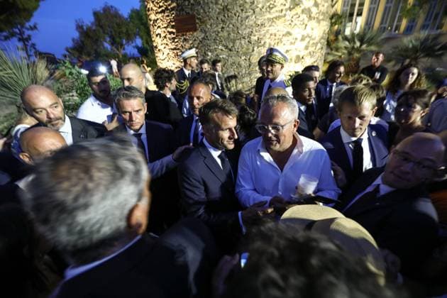 Liberation Ceremony in Bormes-les-Mimosas PHOTOPQR NICE MATIN CAMILLE DODET Bormes-les-Mimosas Bormes-les-Mimosas August 17, 2026 Photo: PQR Camille Dodet Var Matin August 17, 2026 Bormes-les Mimosas Final Liberation Ceremony in Bormes-les-Mimosas for President of the Republic Emmanuel Macron Photo: PQR, Camille Dodet, Var Matin August 17, 2026, Bormes-les-Mimosas Final Liberation Ceremony in Bormes-les-Mimosas for the President of the Republic Emmanuel Macron. French President Emmanuel Macron during a ceremony commemorating the 82nd anniversary of the Allied Operation Dragoon landings in Provence and the liberation of the village of Bormes-les-Mimosas during World War II, in Bormes-les-Mimosas, southeastern France, on August 17, 2026, in Copyright: xPHOTOPQR NICExMATIN MAXPPPxCAMILLExDODETx 20260817NIM4288 20260817NIM4288
