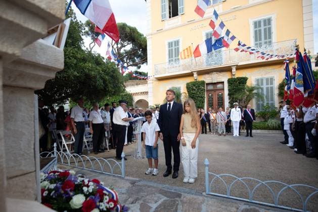 Liberation Ceremony in Bormes-les-Mimosas PHOTOPQR NICE MATIN CAMILLE DODET Bormes-les-Mimosas Bormes-les-Mimosas August 17, 2026 Photo PQR Camille Dodet Var Matin August 17, 2026 Bormes-les Mimosas Final Liberation Ceremony in Bormes-les-Mimosas for President of the Republic Emmanuel Macron Photo: PQR, Camille Dodet, Var Matin August 17, 2026, Bormes-les-Mimosas Final Liberation Ceremony in Bormes-les-Mimosas for the President of the Republic Emmanuel Macron French President Emmanuel Macron during a ceremony commemorating the 82nd anniversary of the Allied Operation Dragoon landings in Provence and the liberation of the village of Bormes-les-Mimosas during World War II, in Bormes-les-Mimosas, southeastern France, on August 17, 2026, Borme Copyright: xPHOTOPQR NICExMATIN MAXPPPxCAMILLExDODETx 20260817NIM4294 20260817NIM4294