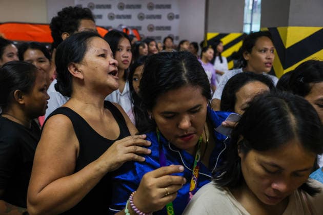 Tens of thousands evacuated in Philippines amid monsoon rains, floods QUEZON CITY, PHILIPPINES - AUGUST 18: People evacuated from flooded areas wait in queue to collect food and supplies at a secondary school-turned emergency shelter, amid lingering threats of flooding caused by heavy monsoon rains, in Quezon City, Metro Manila, Philippines, on August 18, 2026. As the country remains threatened by floods caused by monsoon heavy rains, tens of thousands of people in the capital region of Metro Manila and its surrounding cities and areas have been evacuated, with schools in multiple locations across the Philippines being suspended for safety reasons. Daniel Ceng Anadolu Quezon City Philippines. Editorial use only. Please get in touch for an Copyright: x2026xAnadoluxDanielxCengx