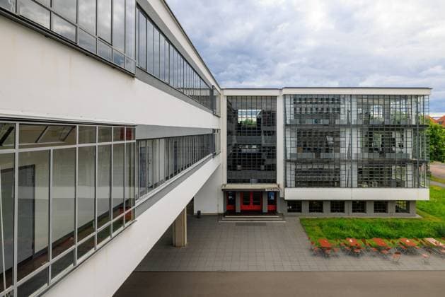 Dessau-Roßlau, Exterior View of the Bauhaus, June 5, 2026, Bauhaus City of Dessau, Dessau-Roßlau, Bauhaus, Saxony-Anhalt, Germany