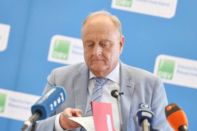 Berlin, Germany, August 18, 2026, House of German Agriculture and Food Industry; Farmers Association press conference on the harvest report; Joachim Rukwied, President of the German Farmers Association Copyright: xdtsxNachrichtenagenturx dts_130363