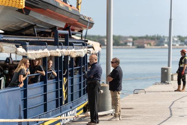 August 18, 2026, Ravenna, Italy: RAVENNA, ITALY †AUGUST 18, 2026: The Humanity 1, a search-and-rescue vessel operated by German NGO SOS Humanity, arrives at the port of Ravenna, Italy, on August 18, 2026, carrying 73 migrants rescued in the central Mediterranean between Malta and Lampedusa. According to SOS Humanity, those rescued include 17 minors and five women. Italian authorities designated Ravenna as the vessel s port of disembarkation. The arrival marks the city s 28th migrant disembarkation since December 2022 and its fourth in 2026. Ravenna Italy - ZUMAq101 20260818_zna_q101_024 Copyright: xSilviaxCasadeix