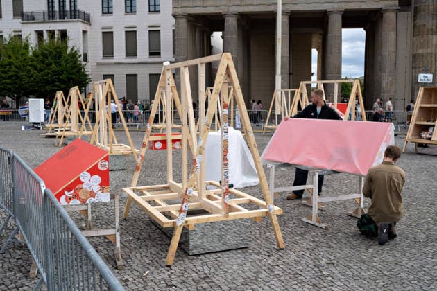 Berlin, August 18, 2026, Brandenburg Gate, Platz des 18. März, 65th Anniversary of the Construction of the Berlin Wall: Temporary Memorial Site Featuring a Large-Scale Installation and Open-Air Exhibition by Kulturprojekte Berlin and the Berlin Wall Foundation