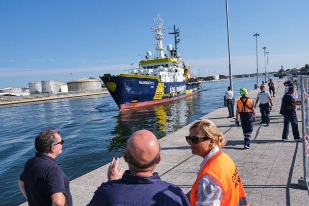 August 18, 2026, Marina Di Ravenna, Italy: MARINA DI RAVENNA, ITALY †AUGUST 18, 2026: The Humanity 1, a search-and-rescue vessel operated by German NGO SOS Humanity, docks at the port of Marina di Ravenna, Italy, on August 18, 2026, carrying 73 migrants rescued in the Mediterranean Sea during two operations on August 8 and 13. The group, mainly from Sudan and also including people from Somalia and South Sudan, included 17 minors. Marina Di Ravenna Italy - ZUMAq101 20260818_zna_q101_042 Copyright: xLorenzoxPasinix