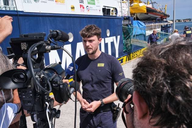 August 18, 2026, Marina Di Ravenna, Italy: MARINA DI RAVENNA, ITALY †AUGUST 18, 2026: The Humanity 1, a search-and-rescue vessel operated by German NGO SOS Humanity, docks at the port of Marina di Ravenna, Italy, on August 18, 2026, carrying 73 migrants rescued in the Mediterranean Sea during two operations on August 8 and 13. The group, mainly from Sudan and also including people from Somalia and South Sudan, included 17 minors. Marina Di Ravenna Italy - ZUMAq101 20260818_zna_q101_056 Copyright: xLorenzoxPasinix