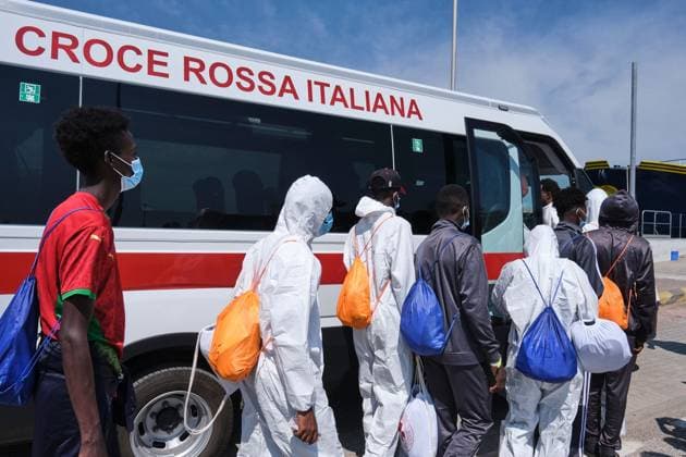 August 18, 2026, Marina Di Ravenna, Italy: MARINA DI RAVENNA, ITALY †AUGUST 18, 2026: The Humanity 1, a search-and-rescue vessel operated by German NGO SOS Humanity, docks at the port of Marina di Ravenna, Italy, on August 18, 2026, carrying 73 migrants rescued in the Mediterranean Sea during two operations on August 8 and 13. The group, mainly from Sudan and also including people from Somalia and South Sudan, included 17 minors. Marina Di Ravenna Italy - ZUMAq101 20260818_zna_q101_060 Copyright: xLorenzoxPasinix