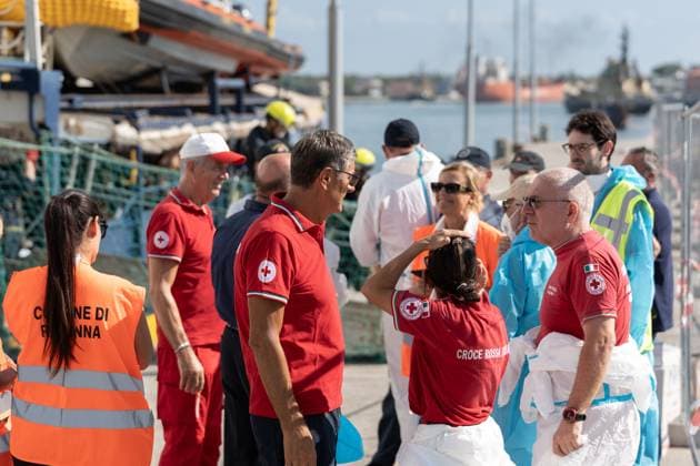 August 18, 2026, Ravenna, Italy: RAVENNA, ITALY †AUGUST 18, 2026: The Humanity 1, a search-and-rescue vessel operated by German NGO SOS Humanity, arrives at the port of Ravenna, Italy, on August 18, 2026, carrying 73 migrants rescued in the central Mediterranean between Malta and Lampedusa. According to SOS Humanity, those rescued include 17 minors and five women. Italian authorities designated Ravenna as the vessel s port of disembarkation. The arrival marks the city s 28th migrant disembarkation since December 2022 and its fourth in 2026. Ravenna Italy - ZUMAq101 20260818_zna_q101_110 Copyright: xSilviaxCasadeix