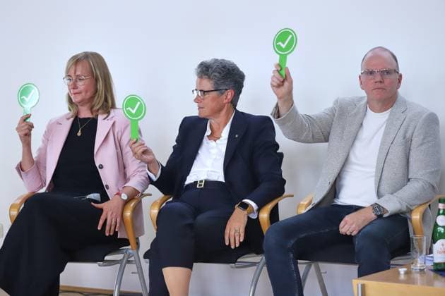Halle-Saale, Saxony-Anhalt, Germany, August 18, 2026 Leibniz Institute for Agricultural Development in Transition Economies (IAMO), Chamber of Industry and Commerce (IHK), Electoral Dialogue: Eva von Angern (The Left), Lydia Hüskens (FDP), Jan Scharfenort (AfD) Copyright: xdtsxNachrichtenagenturx dts_130410