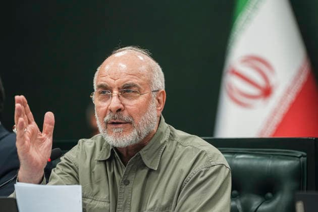 Tehran Iran Virtual Parliament Iranian Parliament Speaker Mohammad Bagher Ghalibaf speaks during a virtual parliamentary session in Tehran, Iran on August 18, 2026. Iran s parliament held the public session remotely under emergency provisions, with 247 lawmakers participating. Tehran Tehran Iran Copyright: xHamedxMalekpourx