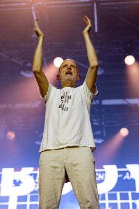 Moby concert at Kunst Rasen Bonn on August 18, 2026. American electronic musician Moby (Richard Melville Hall) performing live at an open-air concert at Kunst Rasen Bonn in Bonn, Gronau, North Rhine-Westphalia, Germany Copyright: xMarcxJohnx