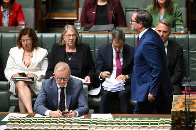 QUESTION TIME, Australian Veterans™ Affairs Minister Matt Keogh reacts during Question Time in the House of Representatives at Parliament House in Canberra, Wednesday, August 19, 2026. ( NO ARCHIVING CANBERRA AUSTRALIAN CAPITAL TERRITORY AUSTRALIA  Copyright: xLUKASxCOCHx 20260819122033829662