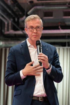 Berlin, August 18, 2026—Bitkom Policy Pitch for the 2026 Berlin House of Representatives election at Delta Campus Neukölln; Stefan Evers, the Berlin CDU’s top candidate for the 2026 Berlin House of Representatives election, is in attendance.