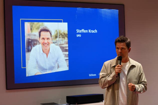 Berlin, August 18, 2026, Bitkom Policy Pitch for the 2026 House of Representatives Election at Delta Campus Neukölln Steffen Krach, SPD Berlin’s Top Candidate for the 2026 House of Representatives Election