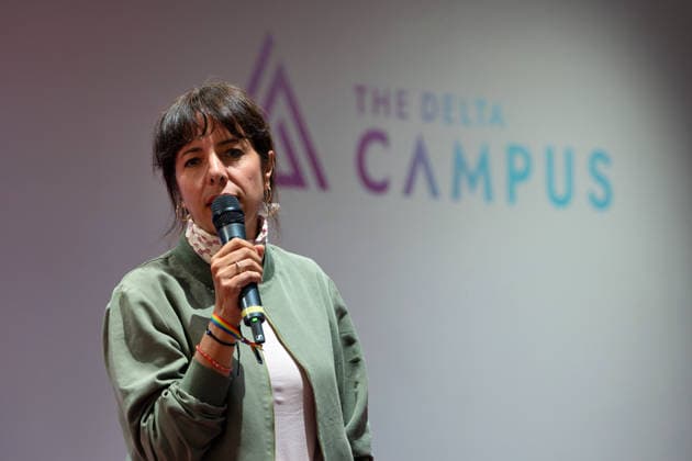 Berlin, August 18, 2026—Bitkom Policy Pitch for the 2026 House of Representatives election at Delta Campus Neukölln; Elif Eralp, The Left’s top candidate for the 2026 House of Representatives election