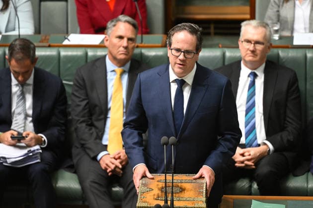 QUESTION TIME, Australian Veterans™ Affairs Minister Matt Keogh speaks during Question Time at Parliament House in Canberra, Thursday, August 20, 2026. ( NO ARCHIVING CANBERRA AUSTRALIAN CAPITAL TERRITORY AUSTRALIA PARLIAMENT HOUSE  Copyright: xLUKASxCOCHx 20260820187339976834