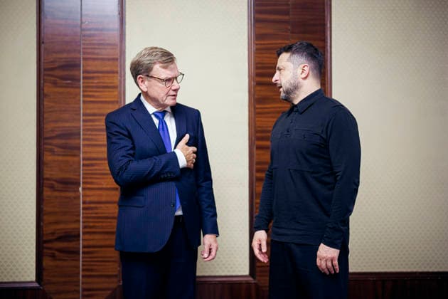 Johann Wadephul (CDU), Federal Minister of Foreign Affairs, meets with Volodymyr Zelenskyy, President of Ukraine, in Kyiv, August 22, 2026. Photographed on behalf of the Federal Foreign Office, Kyiv, Ukraine Copyright: xThomasxTrutschel AAx
