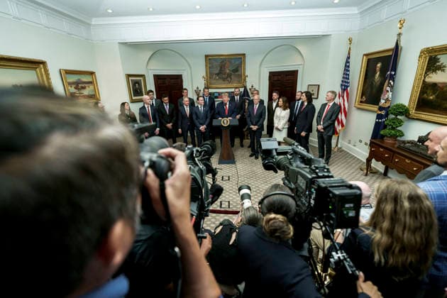 August 23, 2026, Washington, Dc, United States: U.S. President Donald Trump, delivers remarks at the CFTC Innovation Advisory Committee Launch with tech leaders and White House staff at the Roosevelt Room of the White House, August 19, 2026 in Washington, D.C. Washington United States - ZUMAp138 20260823_zaa_p138_006 Copyright: xAbexMcnatt WhitexHousex